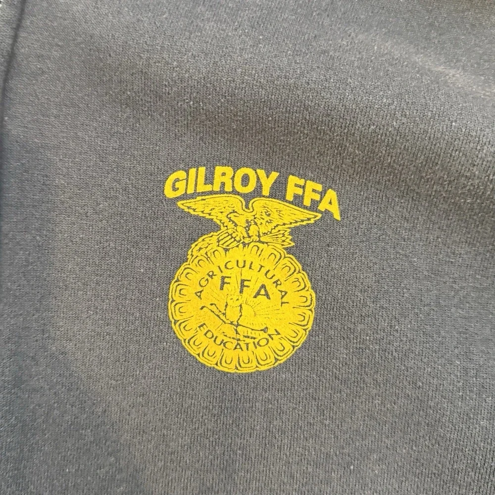 Vintage Lee Heavyweight Faded Navy Blue Gilroy Full Zip Hoodie Mens XXL USA Made
